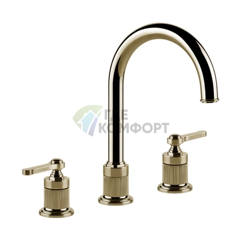 Смеситель для раковины GESSI VENTI20 на 3 отверстия, цвет Brass PVD (65015#710) - фото 1