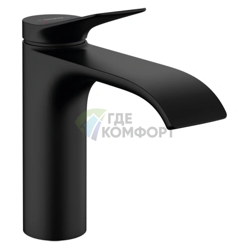 Смеситель для раковины HANSGROHE VIVENIS: однорычажный, с донным клапаном, матовый черный (75020670) - фото 1