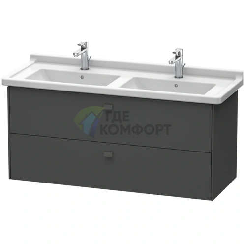 Тумба под раковину Duravit Brioso 1220 мм с выдвижными ящиками, цвет графит матовый (BR414404949) - фото 1