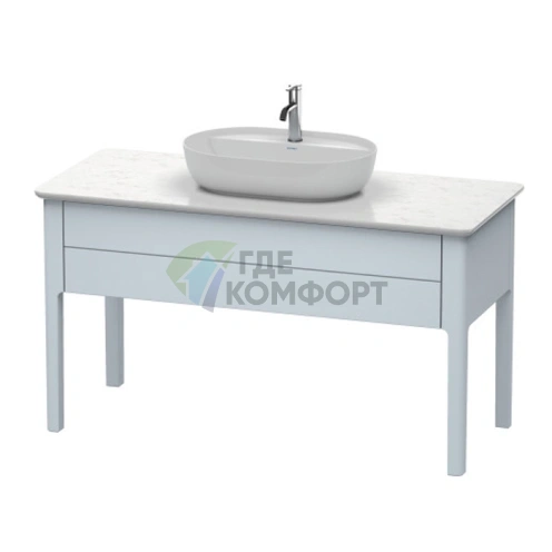 Напольная тумба Duravit Luv с выдвижным ящиком, светло-голубой шелковисто-матовый, 743x1388x570 мм (LU956109797) - фото 1
