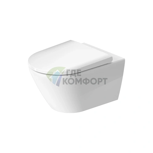 Подвесной унитаз Duravit D-Neo 370х540 мм: Безободковая технология и покрытие HygieneGlaze (2577092000) - фото 1