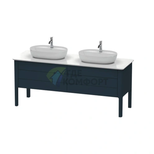 База напольная Duravit Luv с двумя выдвижными ящиками, 743x1788x570 мм, цвет тёмно-синий шелковисто-матовый (LU9567B9898) - фото 1