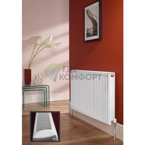 Радиатор стальной панельный Stelrad Compact 21 05 18 с боковым подключением - фото 4