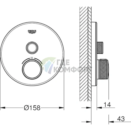Термостат для душа Grohe Grohtherm SmartControl 29150LS0 (moon white) - фото 2
