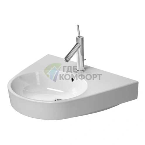 Подвесная раковина Duravit 650x500 мм с полупьедесталом, белая (2323650000) - фото 1