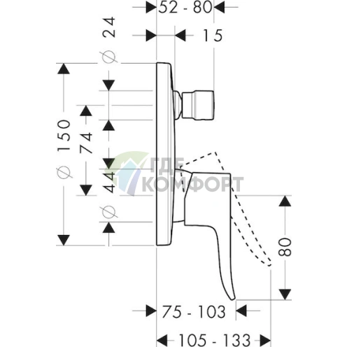 Смеситель для душа Hansgrohe Metris 31493000 - фото 4