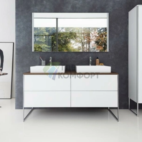 Консольная база Duravit XSquare на 2 раковины 1400x550 мм в цвете «Орех 77» (XS063GB77) - фото 1