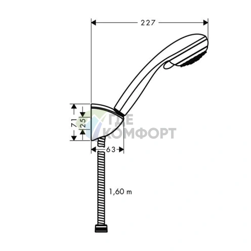 Душевой набор HG Crometta 85 Vario с функцией 2jet и держателем (27559000) - фото 2