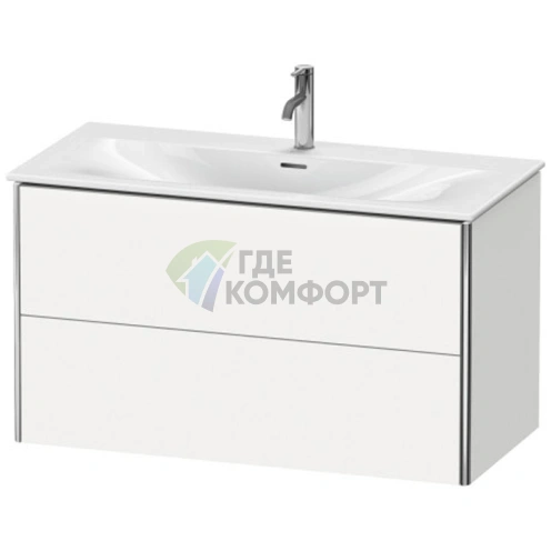 Тумба подвесная Duravit XSquare 234410 с двумя ящиками, 560x1010x478 мм, белый глянец (XS432502222) - фото 1