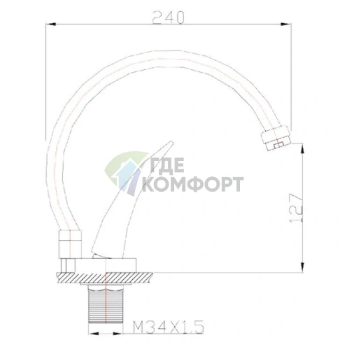 Смеситель для кухни Zorg ZR 403 с выдвижным изливом - фото 2
