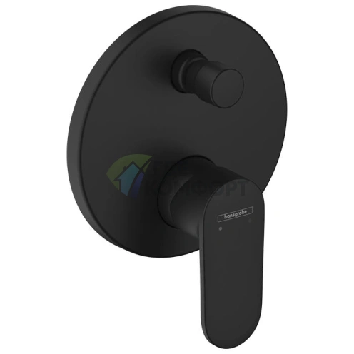 Смеситель для ванны Hansgrohe Vernis Blend встраиваемый с переключателем, матовый черный (71466670) - фото 1