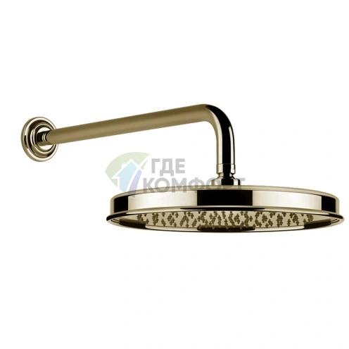 GESSI VENTI20: Верхний душ с настенным держателем в эксклюзивном покрытии Brass PVD (328/389 мм) (65149#710) - фото 1