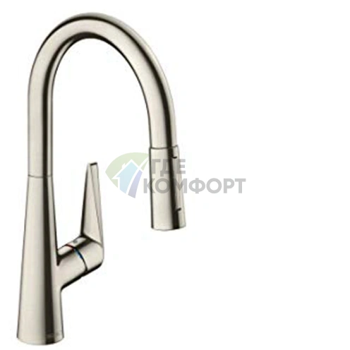 Кухонный смеситель Hansgrohe Talis M51 с вытяжным душем и поворотным изливом (73851800) - фото 1