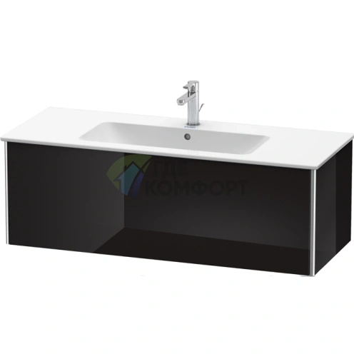 База под раковину Duravit XSquare 1210 мм, глянцевый черный, с выдвижным ящиком (арт. 233612) (XS407404040) - фото 1