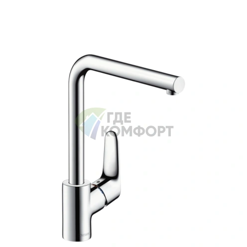 Смеситель для кухни Hansgrohe Focus с поворотным изливом 222 мм (металлик) (31817800) - фото 1