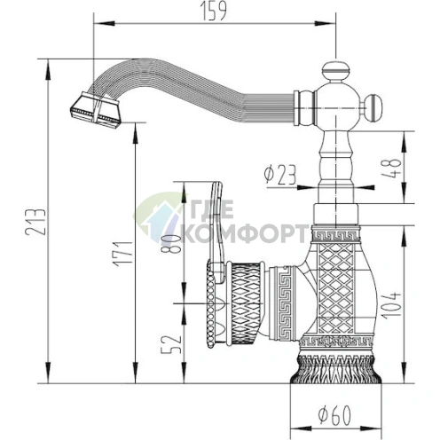 Элегантный смеситель Zorg Antic A 415U-SL для раковины в хроме — современный дизайн для вашей ванной - фото 2
