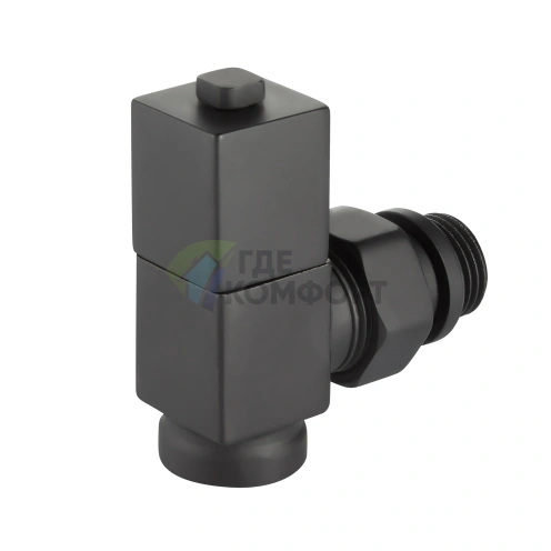 Набор дизайн-вентилей Royal Thermo CUBE 1/2 черный, RTE 56.0009, НС-1422578 - фото 4