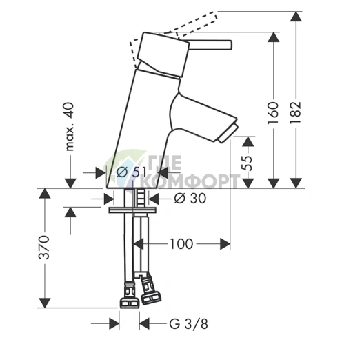 Смеситель для раковины Hansgrohe Talis S, однорычажный, хром (32031000) - фото 2