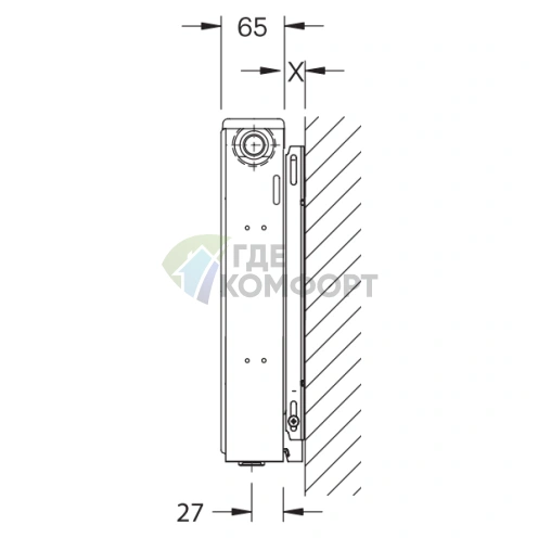 Радиатор стальной панельный Buderus Logatrend VK-Profil 11 500 700 - фото 3