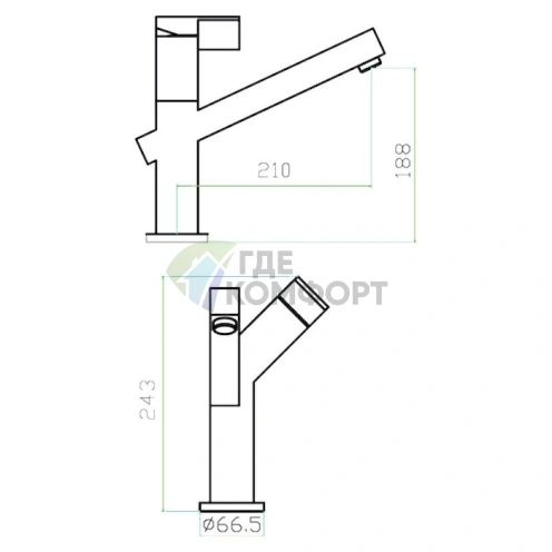 Смеситель Zorg Inox Lumen для кухни с высоким изливом - фото 2