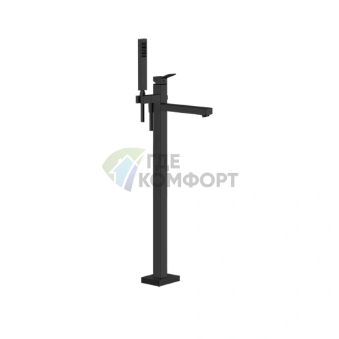 Напольный смеситель для ванны Gessi Rettangolo с ручным душем, цвет Black XL (53129#299) - фото 1