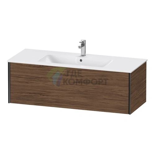 Подвесная тумба Duravit XViu 1210 мм, цвет Walnut Dark/черный матовый (XV40280B221) - фото 1
