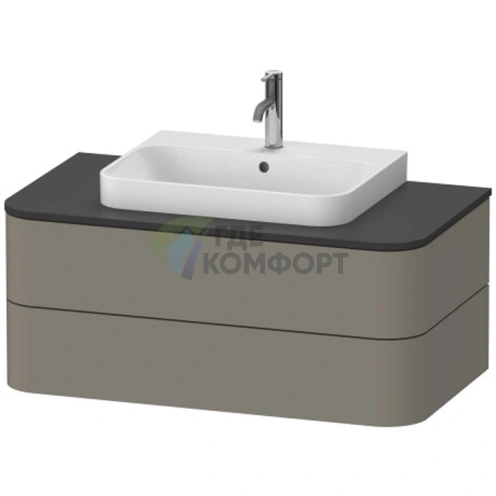 Тумба подвесная Duravit Happy D.2 Plus 408x1000x550мм, 2 ящика, stone grey satin matt (HP496109292) - фото 1