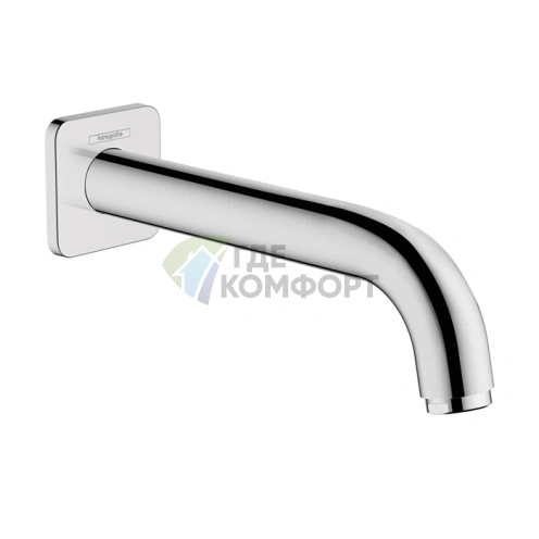 Излив для ванны Hansgrohe Vernis Shape 204 мм, настенный, хром (71460000) - фото 1