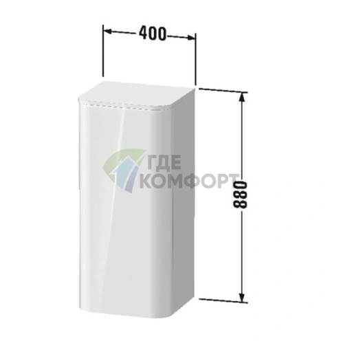 Декоративный топ Duravit Happy D.2 Plus для шкафов HP1260/HP1261, цвет Графит суперматовый (HP030008080) - фото 2