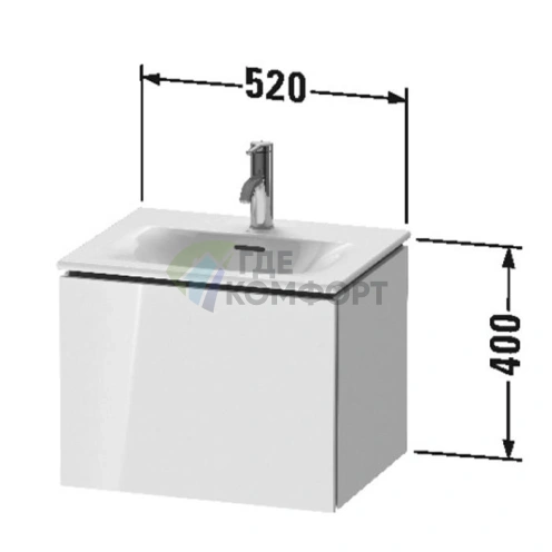 Тумба подвесная Duravit L-Cube White High Gloss 400x520x421 мм с выдвижным отделением (LC613402222) - фото 2