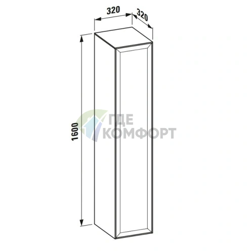 Подвесная колонна Laufen New Classic 330х330х1600 мм белая глянцевая (4.0606.1.085.631.1) - фото 2