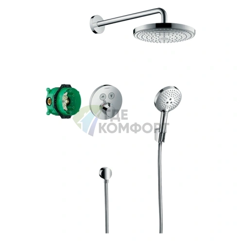 Душевой комплект с термостатом HG Raindance Select S ShowerSelect S в хроме (27297000) - фото 1