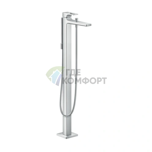 Смеситель для ванны напольный Hansgrohe Metropol с вакуумным переключателем и ручным душем 2jet (74532000) - фото 1