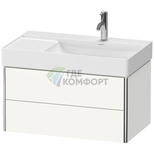 Тумба подвесная Duravit XSquare 234980 для раковины справа, 2 ящика, White High Gloss, 397x784x460 мм (XS416902222) - фото 1