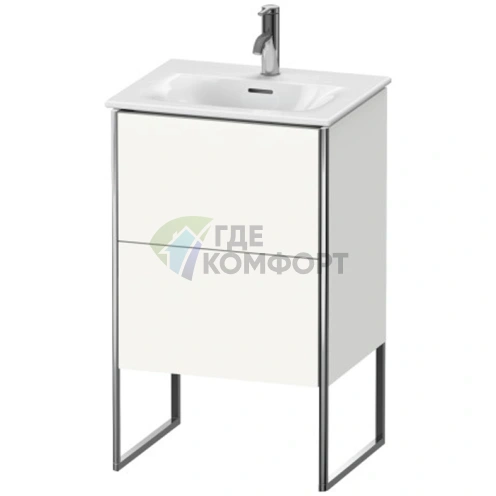Напольная тумба Duravit XSquare под раковину с двумя ящиками, цвет White High Gloss (XS452102222) - фото 1