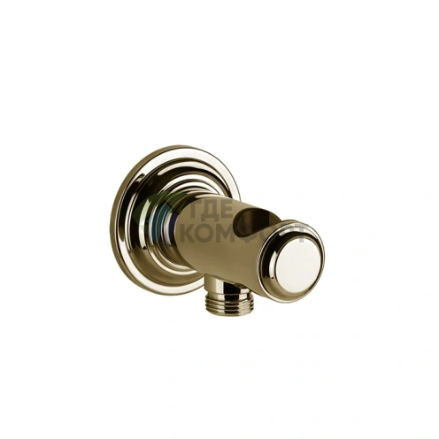 GESSI VENTI20 Подвод воды с держателем для ручного душа в цвете Brass PVD (65161#710) - фото 1