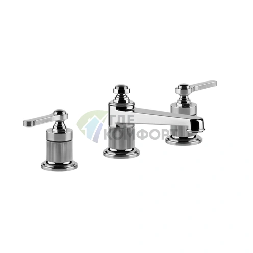 Смеситель для раковины GESSI VENTI20 на 3 отверстия с донным клапаном, хром (65011#031) - фото 1