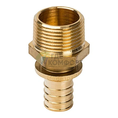 Переходник для труб из сшитого полиэтилена STOUT с наружной резьбой НР 25 x R 1 аксиальный - фото 1
