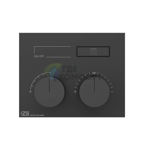 Термостат для душа Gessi Hi-Fi Black XL с внешним источником (63002#299) - фото 1