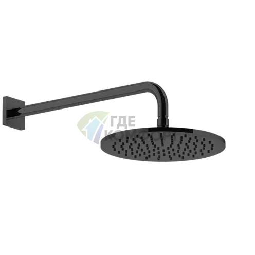 GESSI Rilievo шарнирная душевая головка для настенного монтажа 250 мм цвет Nero XL (59148#299) - фото 1