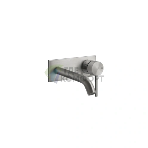 Встраиваемый смеситель GESSI 316 для раковины с изливом 200-170 мм, цвет steel brushed (54388#239) - фото 1