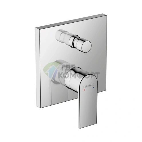 Встраиваемый смеситель для ванны Hansgrohe Vernis Shape с переключателем, хром (71468000) - фото 1