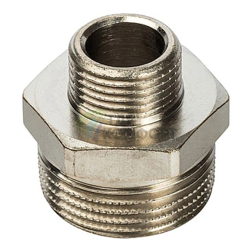 Ниппель STOUT НН переходной 3/4 x 3/8 никелированный - фото 1