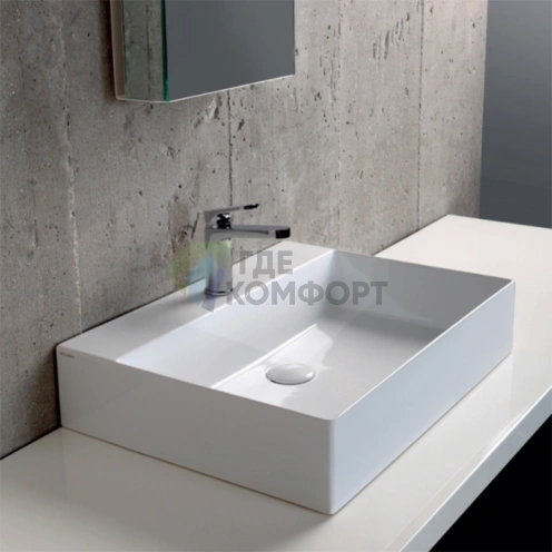 Подвесная раковина AZZURRA ELEGANCE 60x45 см, белая, с отверстием под смеситель - фото 3