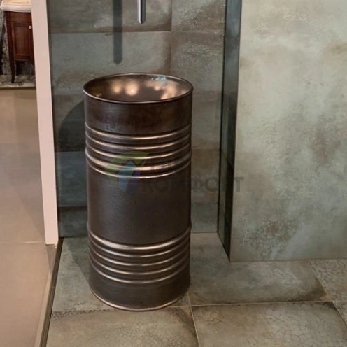 Раковина Kerasan Artwork BARREL 45x90 см: свободностоящая, цвет ржавчина, без отверстия под смеситель (4742K83) - фото 2