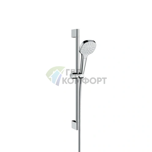 Душевой набор HG Croma Select E: штанга 650 мм, ручной душ Rain 110 мм, шланг, белый/хром (26584400) - фото 1