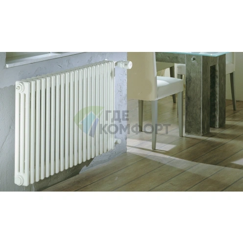 Трубчатый стальной радиатор Zehnder Charleston Z-3057/24 секций с боковым подключением N12 3/4 RAL 9016 - фото 2