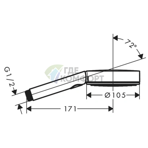 Ручной душ Hansgrohe Pulsify 105 с технологией 3jet Relaxation в хроме (24110000) - фото 2