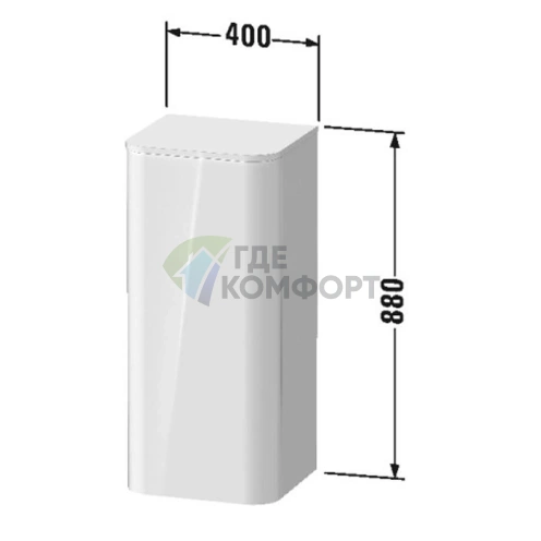 Декоративный топ Duravit Happy D.2 Plus для пенала HP1260/1262, белый глянцевый (HP030002222) - фото 2