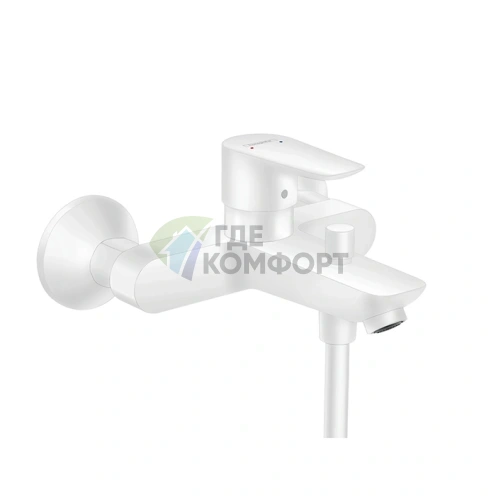 Смеситель для ванны Hansgrohe Talis E настенный, матовый белый, излив 19,4 см (71740700) - фото 1